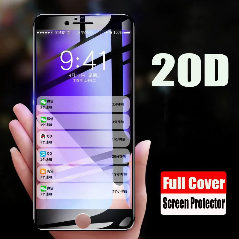 20D Защитное стекло для Iphone X XR XS Max 7 8 6 6s Plus 11 Pro Защита экрана IPhone закаленное