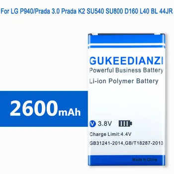 

2019 New BL-44JR Real 2600mAh Rechargeable Phone Battery For LG P940/Prada 3.0 Prada K2 SU540 SU800 D160 L40 Lithium Batteries