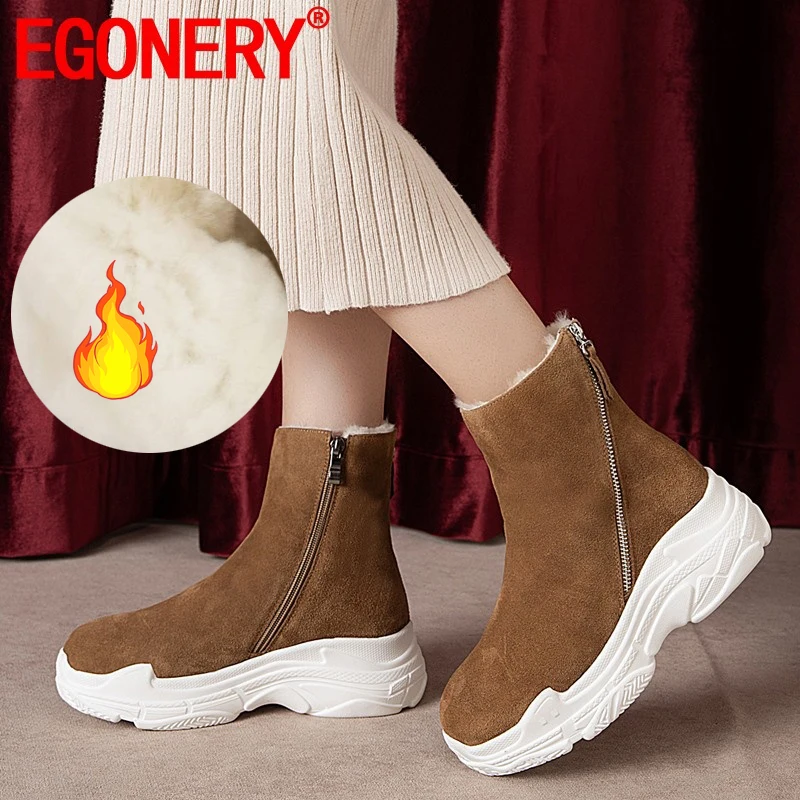 EGONERY winter new warm real wool snow boots outside high heels platform cow suede round toe zipper women shoes drop shipping
EGONERY winter new warm real wool snow boots outside high heels platform cow suede round toe zipper women shoes drop shipping