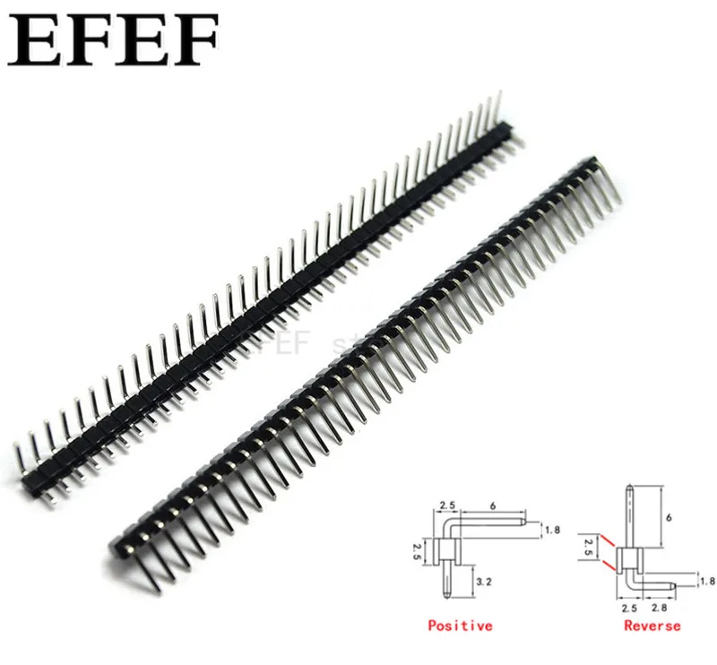 ángulo lápiz pin 40 2,54mm macho THT ds1022-1*40ruf11 s Barra de lápiz con 90 °