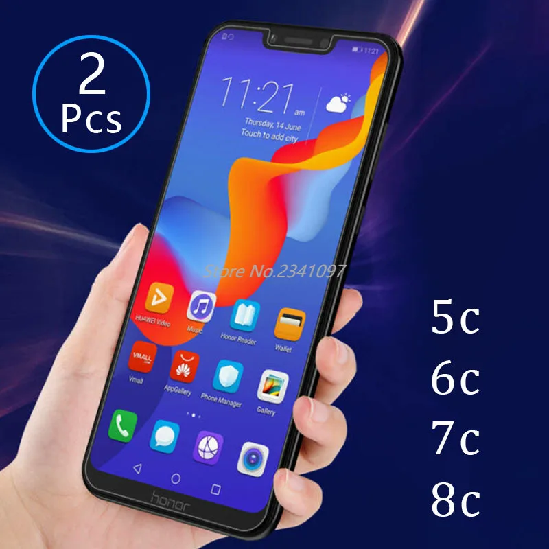 Чехол для Honor 8c 7c 6c pro 5c Защитное стекло Huawei honer 8 7 6 5 c c8 c7 c6 c5 закаленное полная