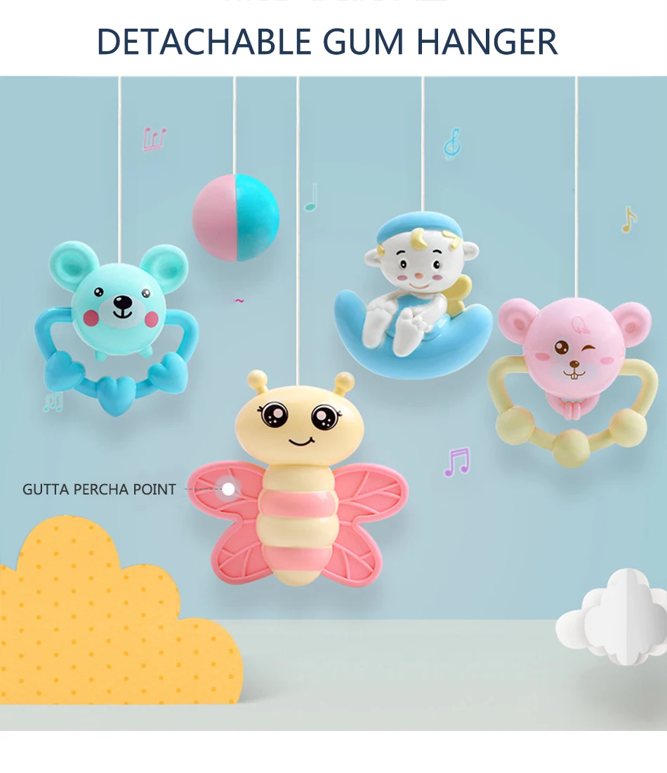 Baby Rattles Crib Mobiles Baby Toys Holder Rotating Mobile Bed Bell Musical Box Projection 0-12 Months Newborn Infant Boy Toys