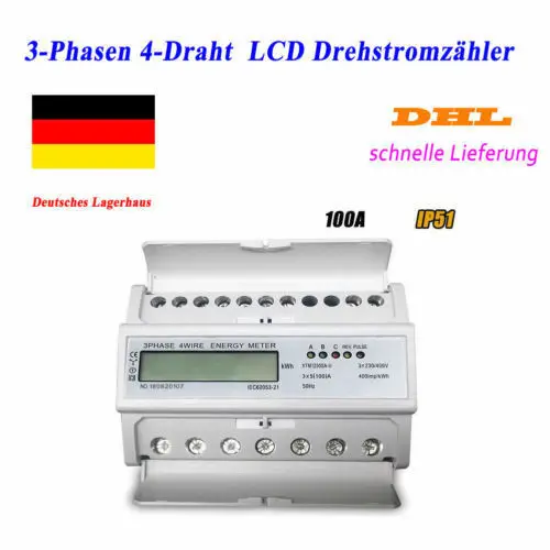 LCD 3-Phase 4-wire Meter KWh Meter three phase meter calibrated DIN rail for DIN Rail Power Meter 5 (80) A DHL
LCD 3-Phase 4-wire Meter KWh Meter three phase meter calibrated DIN rail for DIN Rail Power Meter 5 (80) A DHL