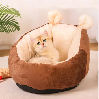 

6 Color Winter Warm Pet Cat House Bed for Cats Soft Plush Puppy Dog Kennel Mat Chihuahua Kedi,Gatos Beds Cats Products for Pets Pillow Home Cama perro kattenmand legowisko dla kota