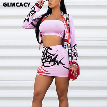 Women 3 Pieces Elegant Party Clubwear Tube Top and Crop Top Cardigan and Mini Skirt Sets Sexy Letter Printed Streetwear
Women 3 Pieces Elegant Party Clubwear Tube Top and Crop Top Cardigan and Mini Skirt Sets Sexy Letter Printed Streetwear
