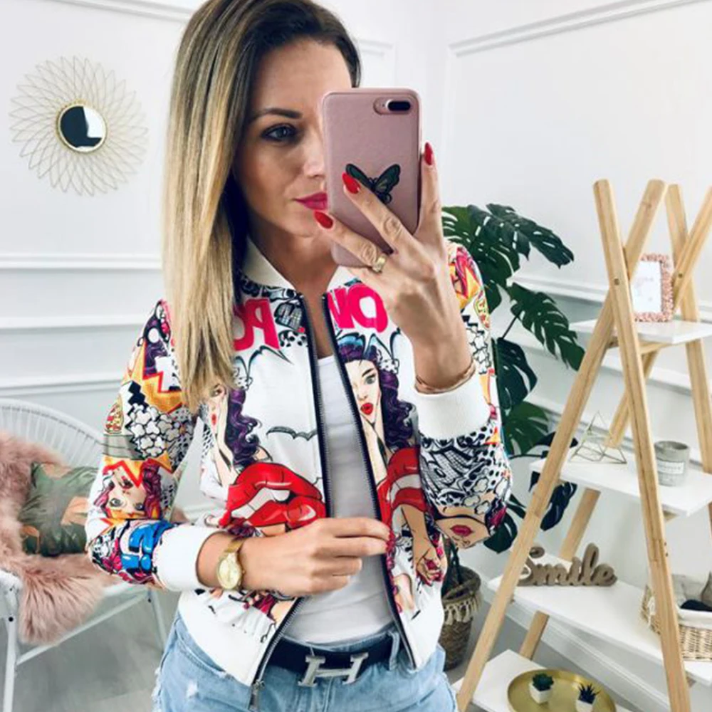 Bomber Jacket Women Printed Baseball Uniform Jacket 2019 Fashion Winter Jacket Women Biker Jackets Female Streetwear D35
Bomber Jacket Women Printed Baseball Uniform Jacket 2019 Fashion Winter Jacket Women Biker Jackets Female Streetwear D35