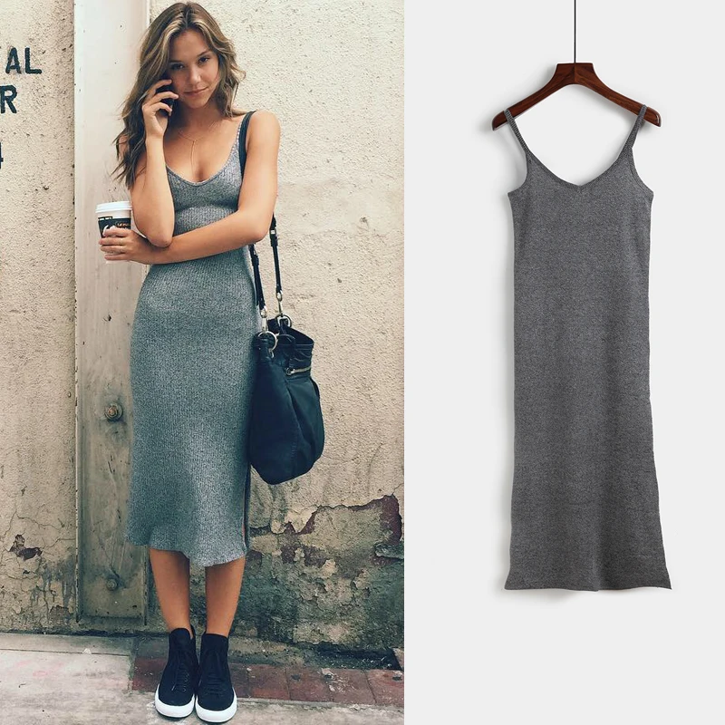 Must-have items for all seasons Knitted Dress 2019 New Sexy V-neck Spaghetti strap Split Bodycon Dress Thin Solid Sweater Dress
Must-have items for all seasons Knitted Dress 2019 New Sexy V-neck Spaghetti strap Split Bodycon Dress Thin Solid Sweater Dress
