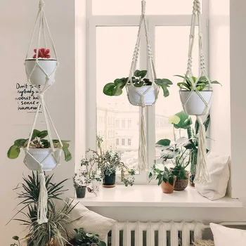 Hanging Baskets Macrame Flower Pot for Plant Hanger Flowerpot Basket Hanging Jute Rope Braided Craft Vintage Decor Without Pot
Hanging Baskets Macrame Flower Pot for Plant Hanger Flowerpot Basket Hanging Jute Rope Braided Craft Vintage Decor Without Pot