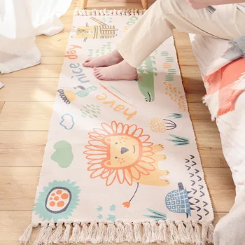 Cartoon Cotton Hand-woven Floor Mats Home Room Bedroom Long Bedside Tassel Non-slip Rug Breathable Comfort Decorative Mat
Cartoon Cotton Hand-woven Floor Mats Home Room Bedroom Long Bedside Tassel Non-slip Rug Breathable Comfort Decorative Mat