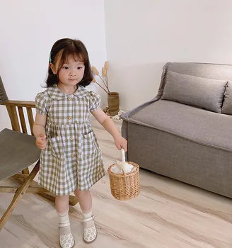 3582 Children's Summer Dress 2020 New Plaid Print Baby Girl's Casual Cotton Dress Peter Pan Collar Kids Comfortable Dress 
3582 Children's Summer Dress 2020 New Plaid Print Baby Girl's Casual Cotton Dress Peter Pan Collar Kids Comfortable Dress