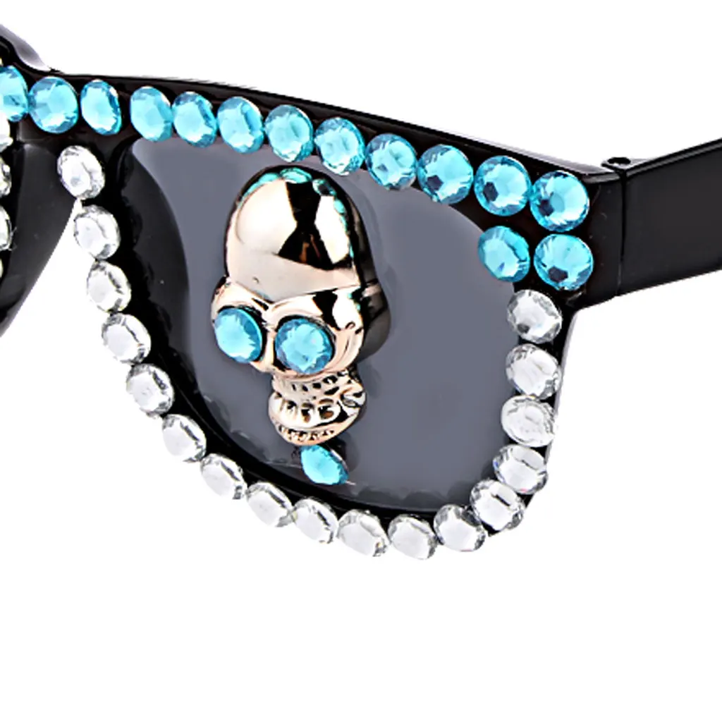 Halloween Glasses Sunglasses Fancy Costume Party Skull Bone Skeleton Crystal Sunglasses for Unisex Adult and Children Halloween Glasses Sunglasses Fancy Costume Party Skull Bone Skeleton Crystal Sunglasses for Unisex Adult and Children