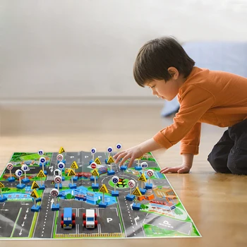 Wooden Street Traffic Signs Car Toy Parking Scene Roadblock Sign With Map Kids Children Educational Toy Set For Birthday Gifts
Wooden Street Traffic Signs Car Toy Parking Scene Roadblock Sign With Map Kids Children Educational Toy Set For Birthday Gifts