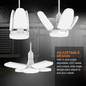 Deformable LED Garage Light Bulb 38W Led Ceiling Fixture Lights Super Bright Fan Blade LED Folding Garage Industrial Lighting
Deformable LED Garage Light Bulb 38W Led Ceiling Fixture Lights Super Bright Fan Blade LED Folding Garage Industrial Lighting