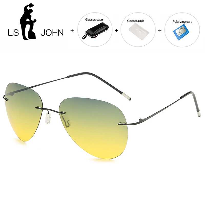 LS JOHN Ultralight Titanium Night Vision Sunglasses Men High Quality Polarized Lens Anti-glare Car Driver Sun Glasses For Men
LS JOHN Ultralight Titanium Night Vision Sunglasses Men High Quality Polarized Lens Anti-glare Car Driver Sun Glasses For Men
