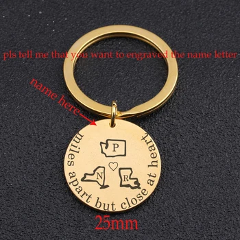 Distance Love Round Keychain Personalized Name Letter Jewelry Miles Apart But Close At Heart For Lover Charm Key Ring 
Distance Love Round Keychain Personalized Name Letter Jewelry Miles Apart But Close At Heart For Lover Charm Key Ring