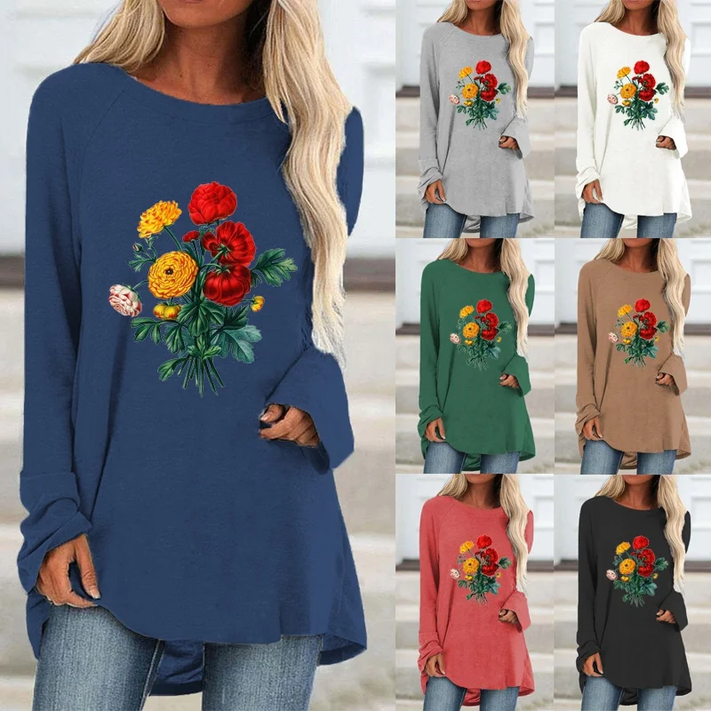 Autumn and Winter Fashion Printing Women Clothing Graphic Tee Long Sleeve Round Neck Pullover Plus Size Loose Casual Tops-tees
Autumn and Winter Fashion Printing Women Clothing Graphic Tee Long Sleeve Round Neck Pullover Plus Size Loose Casual Tops-tees