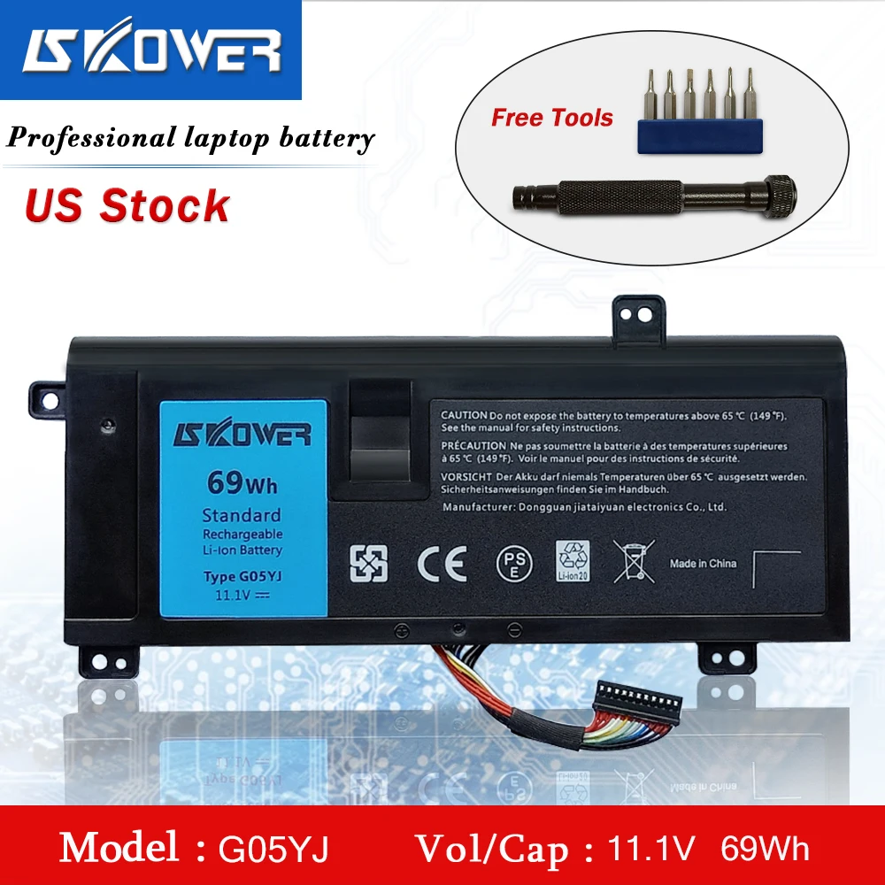 SKOWER Laptop Battery For Dell Alienware 14 A14 M14X R3 R4 P39G G05YJ 69Wh + Free Tools
SKOWER Laptop Battery For Dell Alienware 14 A14 M14X R3 R4 P39G G05YJ 69Wh + Free Tools