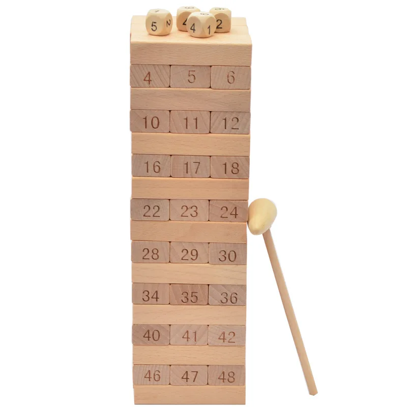Jenga with Numbers Color Folding Stack-up Pumping Wood Stick Building Blocks Educational Children Adult Toy Tabletop Game
Jenga with Numbers Color Folding Stack-up Pumping Wood Stick Building Blocks Educational Children Adult Toy Tabletop Game