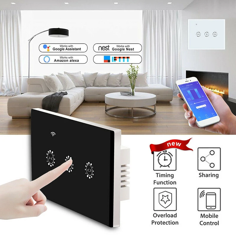 Smart Home WiFi touch Blinds curtain switch support Alexa Google home ewelink voice control for Mechanical Limit Blinds Motor 
Smart Home WiFi touch Blinds curtain switch support Alexa Google home ewelink voice control for Mechanical Limit Blinds Motor