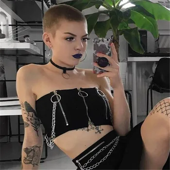 strapless shirt women sexy tube top bustier off the shoulder crop top wrapped bandeau black metal chain buckle zip up WLQ9435W11
strapless shirt women sexy tube top bustier off the shoulder crop top wrapped bandeau black metal chain buckle zip up WLQ9435W11