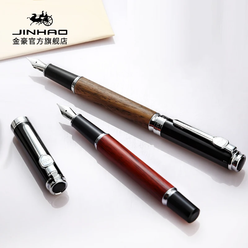 

JINHAO 8802 luxury wood Fountain Pen Fine 0.5mm /Medium 0.6-0.7mm Nib New Stationery Office school supplies ink Pen