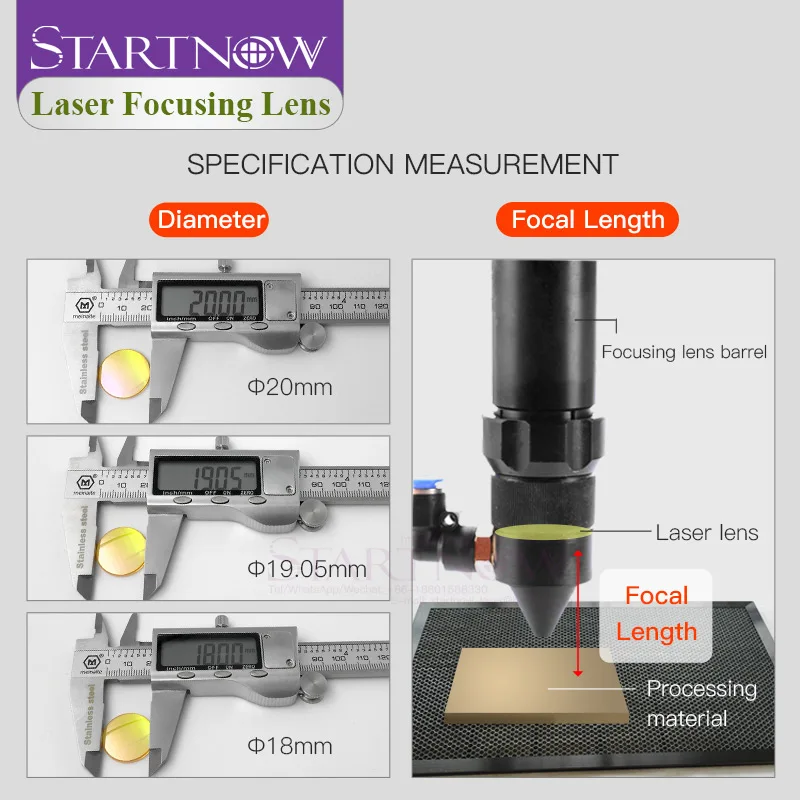 Startnow Фокусирующая линза лазер 20 19 18 15 12 мм FL 50 8 127 для CO2 лазерная резка Резьбовая