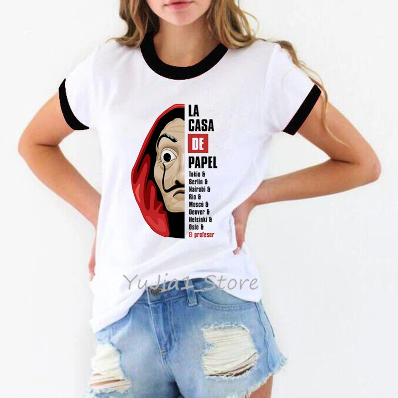 Funny T Shirt Women clothes 2019 La Casa De Papel Tshirt femme Money Heist Tees TV Series female T-shirt House of Paper tee
Funny T Shirt Women clothes 2019 La Casa De Papel Tshirt femme Money Heist Tees TV Series female T-shirt House of Paper tee