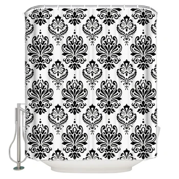Black Jacquard Retro European Pattern Shower Curtain Waterproof Bathroom Shower Curtain With Hook Accessory Bathroom Accessories
Black Jacquard Retro European Pattern Shower Curtain Waterproof Bathroom Shower Curtain With Hook Accessory Bathroom Accessories