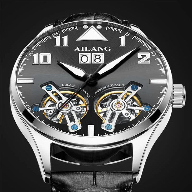 AILANG Fashion Cool Men Top Brand Double Tourbillon Watches Self-wind Waterproof Real Leather Strap Watch Mechanical Watch Mens
AILANG Fashion Cool Men Top Brand Double Tourbillon Watches Self-wind Waterproof Real Leather Strap Watch Mechanical Watch Mens