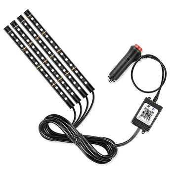 Convenient Replace Car Accessories 4 in 1 12V RGB LED Strip Kit App Music Control Car Foot Ambient Decorative Light
Convenient Replace Car Accessories 4 in 1 12V RGB LED Strip Kit App Music Control Car Foot Ambient Decorative Light