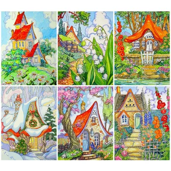 Huacan 5d Diamond Painting Full Drill Square House Scenery Diamond Art Mosaic Cartoon Landscape Decorations For Home
Huacan 5d Diamond Painting Full Drill Square House Scenery Diamond Art Mosaic Cartoon Landscape Decorations For Home