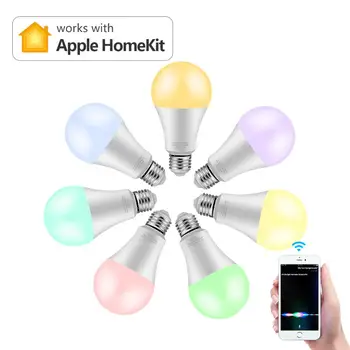 Smart Home LED lamp 8W RGB E27 WIFI Smart light Bulb Work with Apple HomeKit and Siri Voice Control Dimmable Full Color lighting
Smart Home LED lamp 8W RGB E27 WIFI Smart light Bulb Work with Apple HomeKit and Siri Voice Control Dimmable Full Color lighting