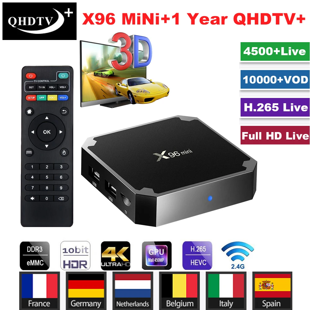 Android 7.1 X96 Mini TV BOX with 1 Year QHDTV+ IPTV Subscription Smart Set Top Box Amlogic S905W 2.4GHz WiFi 4K HD Media Player
Android 7.1 X96 Mini TV BOX with 1 Year QHDTV+ IPTV Subscription Smart Set Top Box Amlogic S905W 2.4GHz WiFi 4K HD Media Player