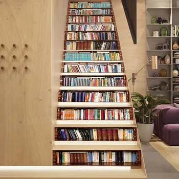 13Pcs/Set 3D Bookcase Entrance Stair Risers Staircase Sticker DIY Photo Decal For Home Household Decor
13Pcs/Set 3D Bookcase Entrance Stair Risers Staircase Sticker DIY Photo Decal For Home Household Decor