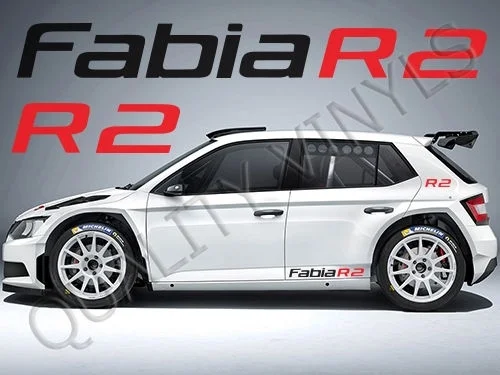 For 4Pcs SKODA FABIA R2 DOOR LOGO SALOON CAR RACE RALLY GRAPHICS DECAL STICKERS | Автомобили и мотоциклы