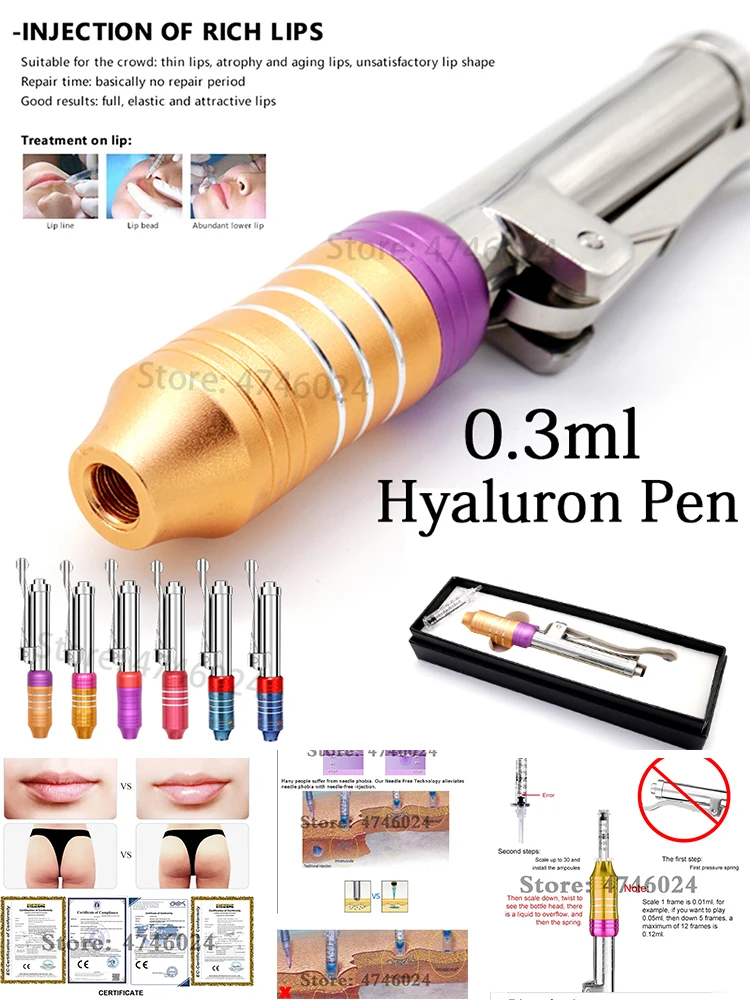 Hyaluronic Injection Pen Massage Atomizer Pen Kit Atomizer Anti Wrinkle Ampoule Syringe Needle Injector
Hyaluronic Injection Pen Massage Atomizer Pen Kit Atomizer Anti Wrinkle Ampoule Syringe Needle Injector