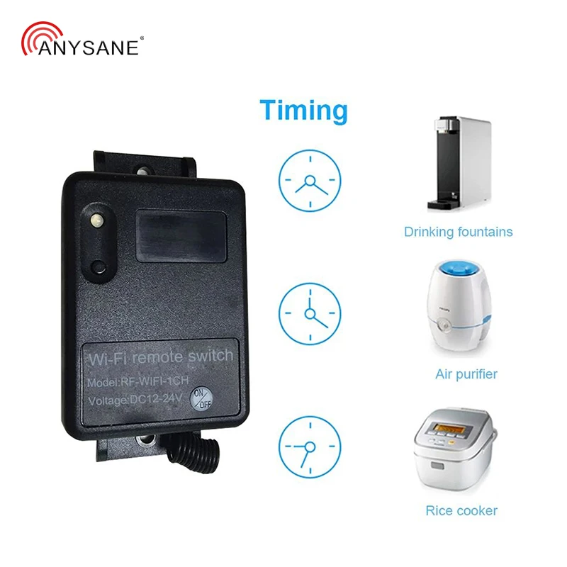 ANYSANE Wireless Wifi Remote Control Switch DC12-24V Rf 433mhz Smart Remote Timing Remoto IOS Android Compatible Amazon Alexa
ANYSANE Wireless Wifi Remote Control Switch DC12-24V Rf 433mhz Smart Remote Timing Remoto IOS Android Compatible Amazon Alexa