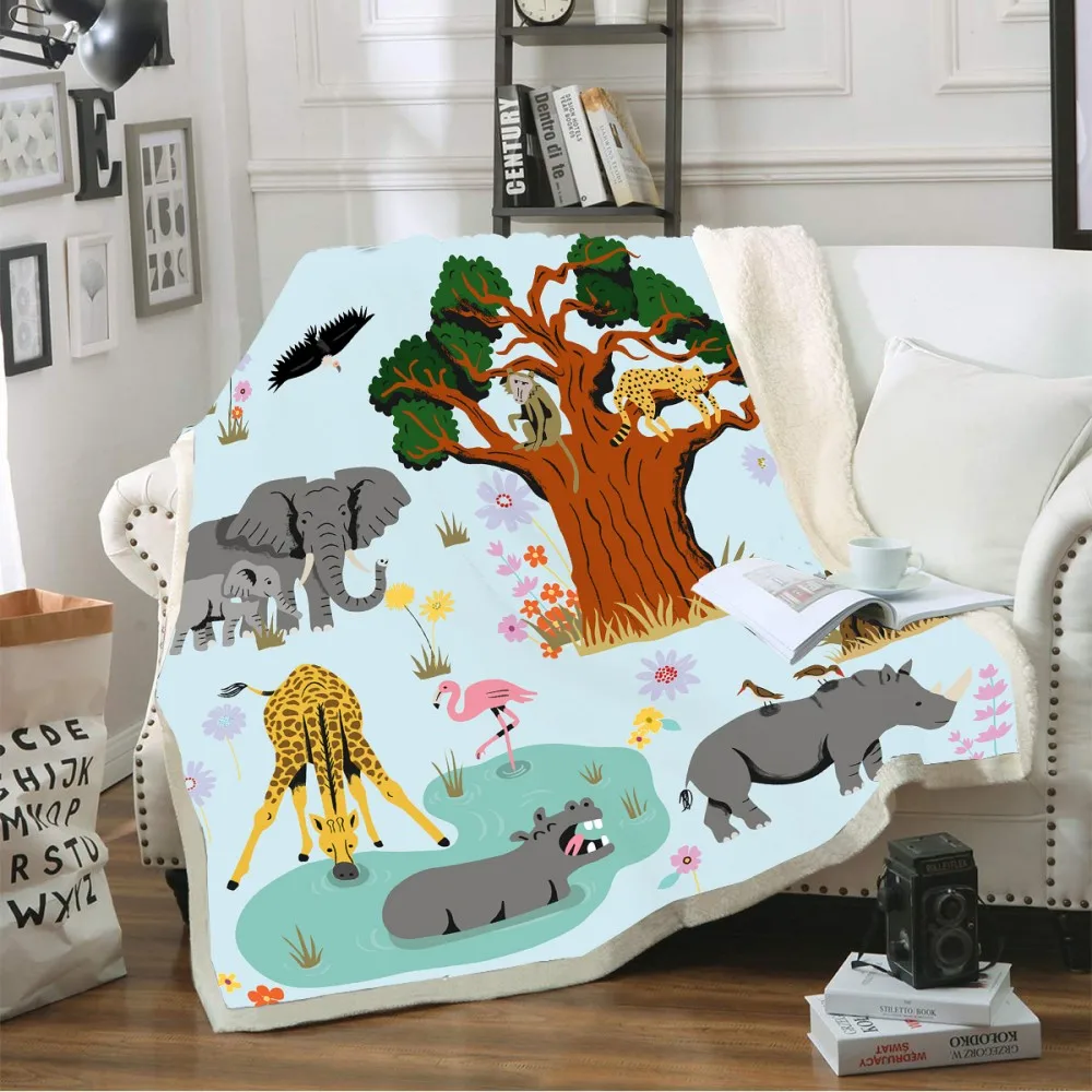 Cartoon Animal Fleece Throw Blanket for Kid Forest Elephants Fox Grove 3D Print Soft Sherpa Throw Blanket Home Bedding 150x200cm
Cartoon Animal Fleece Throw Blanket for Kid Forest Elephants Fox Grove 3D Print Soft Sherpa Throw Blanket Home Bedding 150x200cm