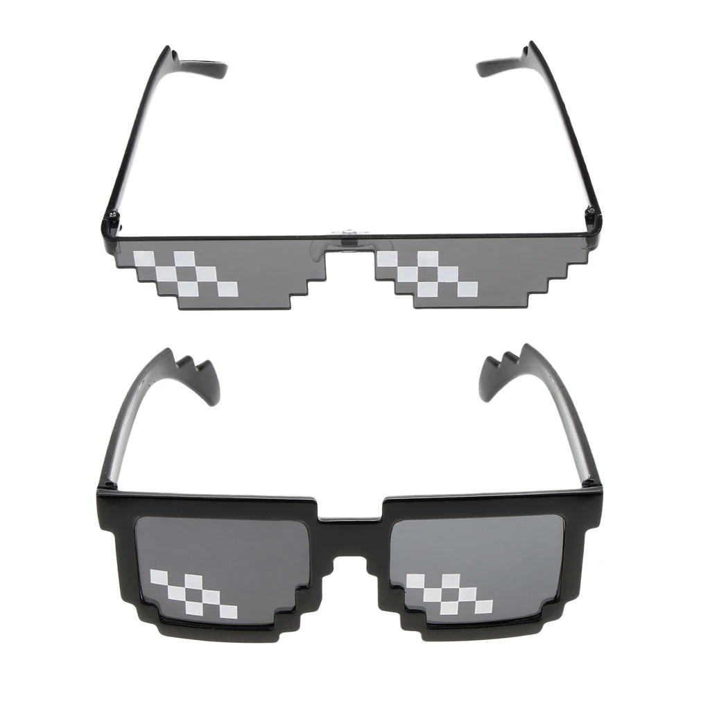 Men Women Glass 8 Bit Pixel Mosaic Glasses Photo Props Unisex Sunglass Toy Men Women Glass 8 Bit Pixel Mosaic Glasses Photo Props Unisex Sunglass Toy
