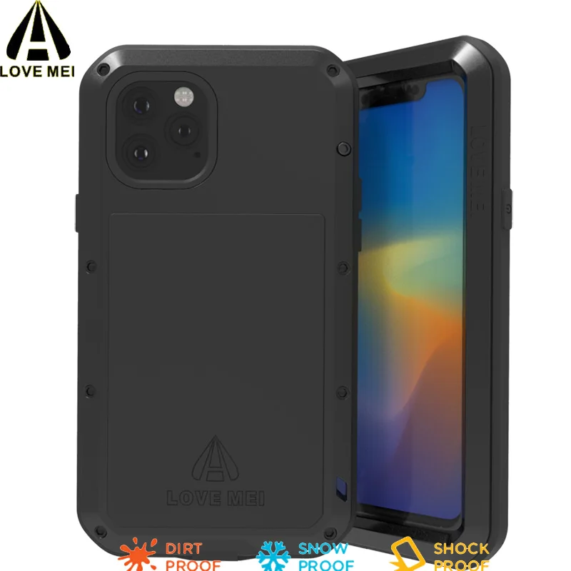 11pro Max LOVEMEI мощный металлический чехол Gorilla Glass для iPhone 11 pro роскошный алюминиевый