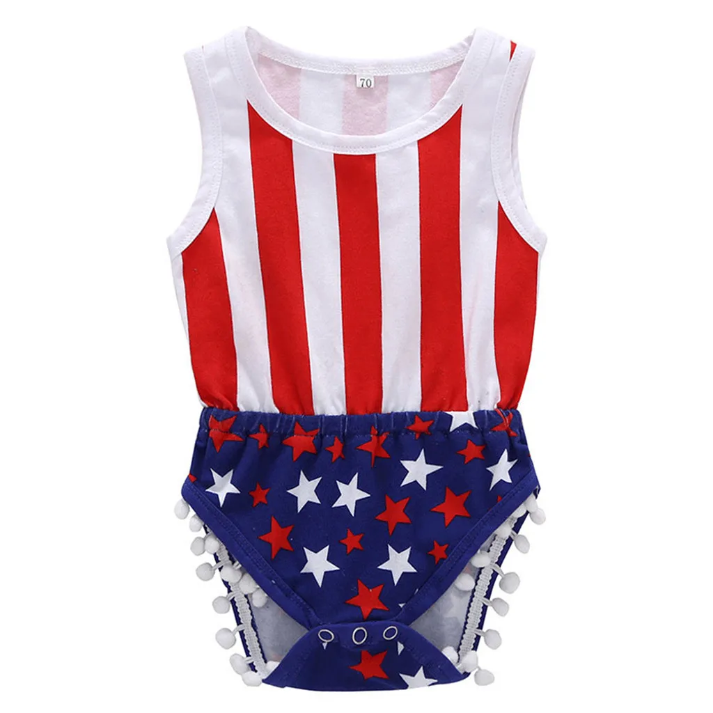 2019 Summer Children Newborn Toddler Baby Girl Boy Clothes Sleeveless Romper Jumpsuit Stars and Stripe Patriotic Romper Bodysuit
2019 Summer Children Newborn Toddler Baby Girl Boy Clothes Sleeveless Romper Jumpsuit Stars and Stripe Patriotic Romper Bodysuit