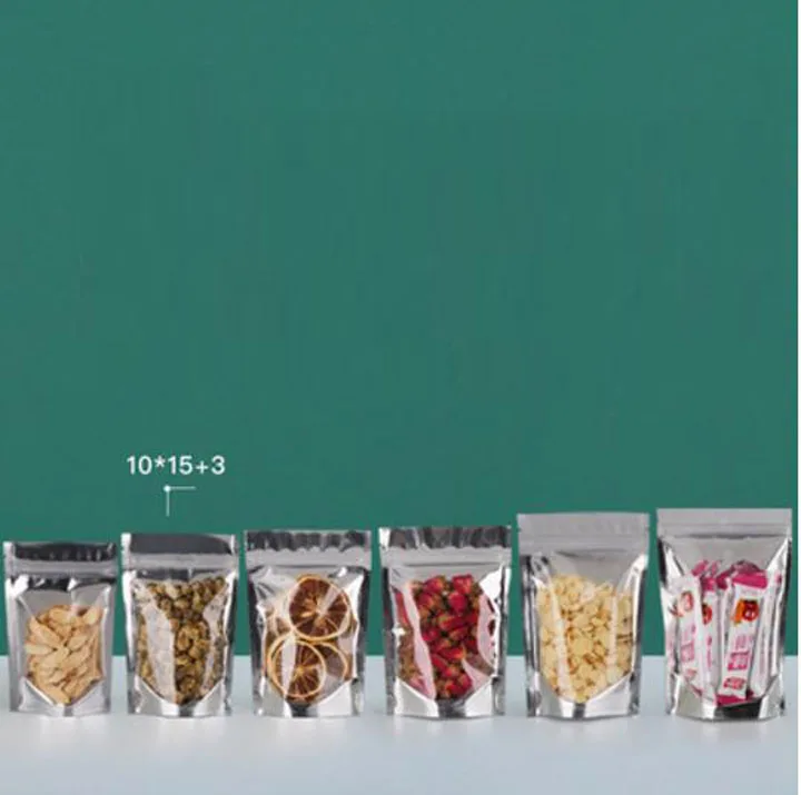 New Transparent Foil Stand Up Pouch Zipper Lock Resealable Plastic Bags Food Storage Ziplock Bags Kitchen Accessories Packaging
New Transparent Foil Stand Up Pouch Zipper Lock Resealable Plastic Bags Food Storage Ziplock Bags Kitchen Accessories Packaging