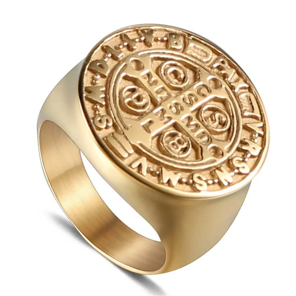 Vintage Punk Style Benedict Exorcism Cross Ring Demon Protection Ghost Hunter Gold Biker Cocktail party Rings
Vintage Punk Style Benedict Exorcism Cross Ring Demon Protection Ghost Hunter Gold Biker Cocktail party Rings