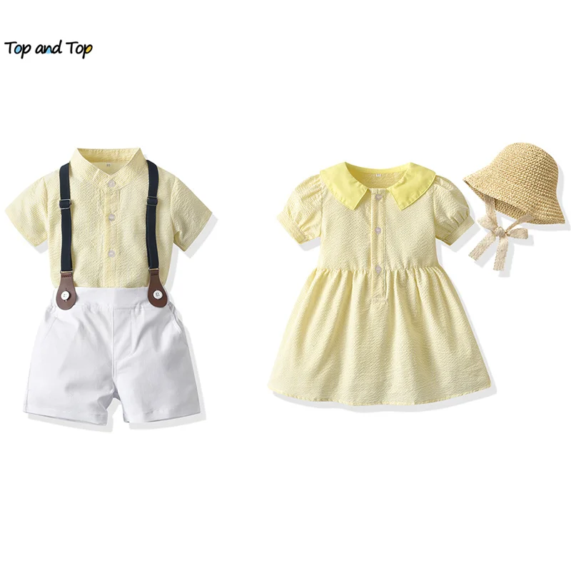 top and top New Summer Brother and Sister Matching Outfits,Toddler Boys Gentleman Outfits Sets+Girls Princess Dresses Vestidos
top and top New Summer Brother and Sister Matching Outfits,Toddler Boys Gentleman Outfits Sets+Girls Princess Dresses Vestidos