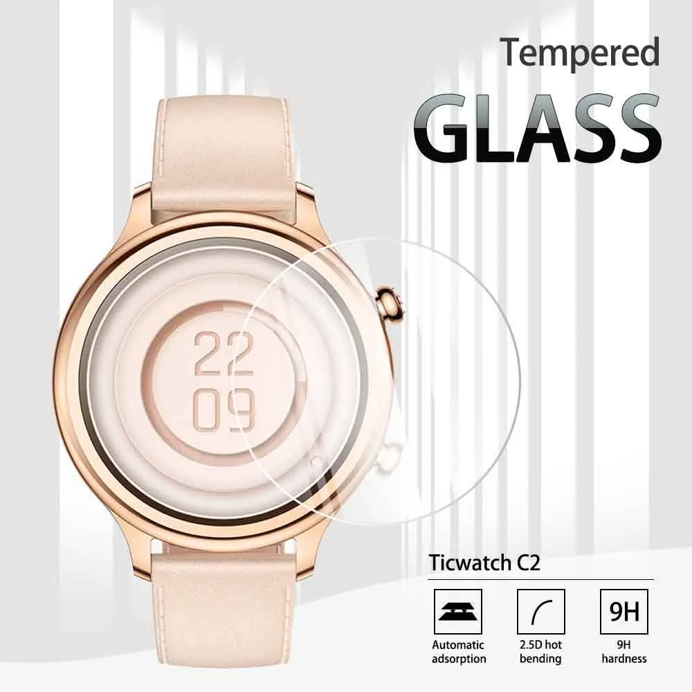 Tic watch C2 2.5D Tempered Glass Screen Protector For Ticwatch Smart Watch Explosion-proof Anti-Scratch Transparent Film | Электроника