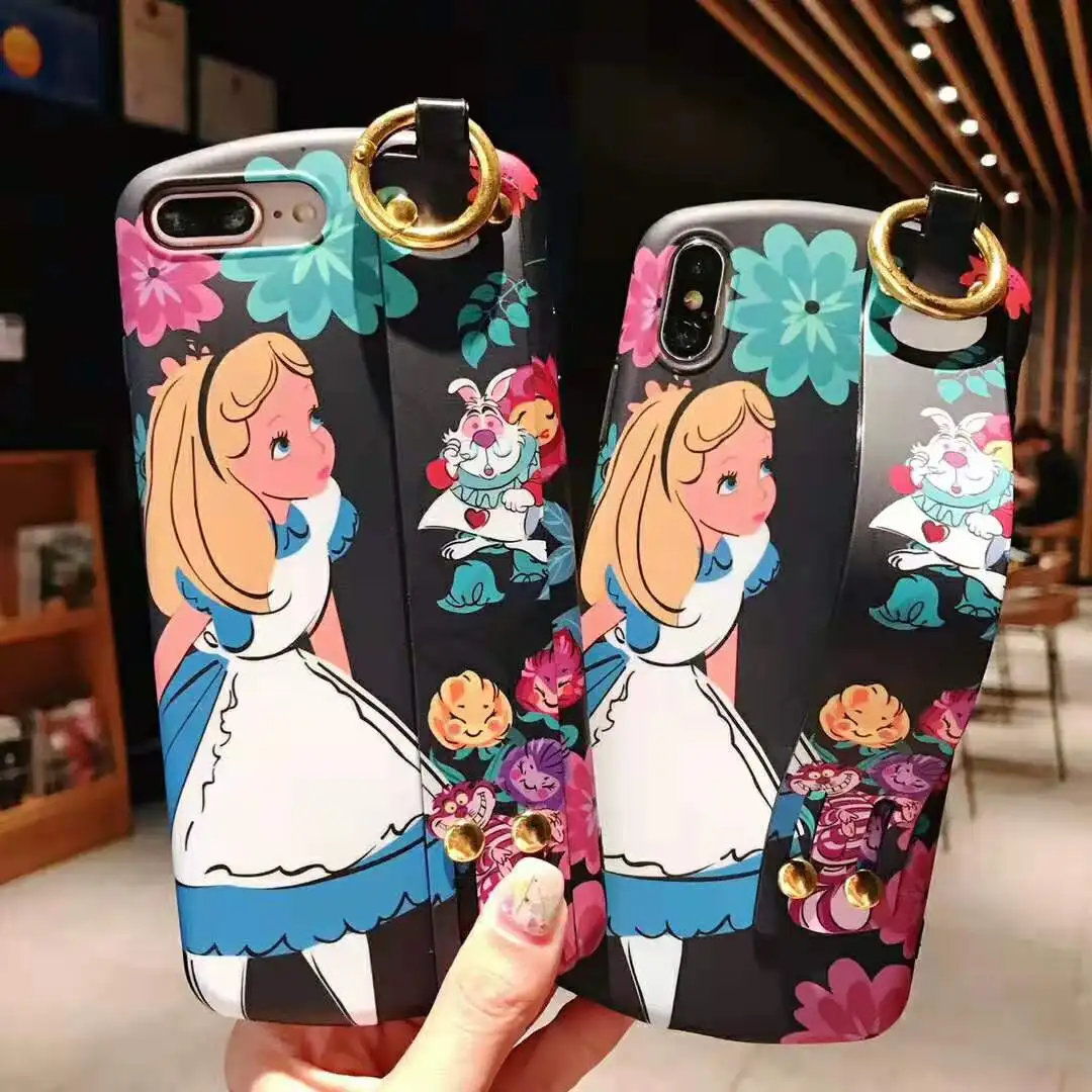 Cute Alice Princess Wristband Ring Stand Phone Case for iPhone 8 7 6 6S Plus x xs xr max Fashion IMD Soft Silicone Back Cover
Cute Alice Princess Wristband Ring Stand Phone Case for iPhone 8 7 6 6S Plus x xs xr max Fashion IMD Soft Silicone Back Cover