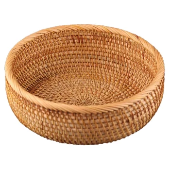 Hadewoven Round Rattan Fruit Basket Wicker Food Tray Weaving Storage Holder Dinning Room Bowl (Medium 9inch)
Hadewoven Round Rattan Fruit Basket Wicker Food Tray Weaving Storage Holder Dinning Room Bowl (Medium 9inch)