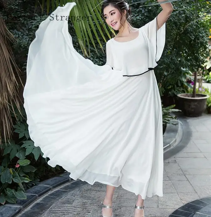 High Quality Bohemian Style 2021 Summer New Arrival Round Collar Solid Color Flare Sleeve Woman Chiffon Long Beach Dress
High Quality Bohemian Style 2021 Summer New Arrival Round Collar Solid Color Flare Sleeve Woman Chiffon Long Beach Dress