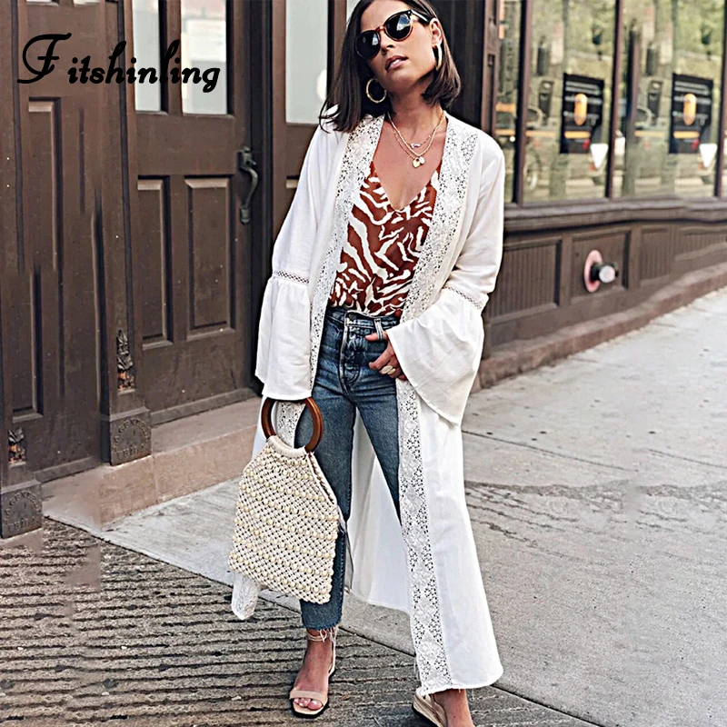 Fitshinling Lace Splice Boho Beach Cover-Up 2020 Flare Sleeve Long Cardigan With Sashes Holiday Slim Sexy White Kimono Summer
Fitshinling Lace Splice Boho Beach Cover-Up 2020 Flare Sleeve Long Cardigan With Sashes Holiday Slim Sexy White Kimono Summer