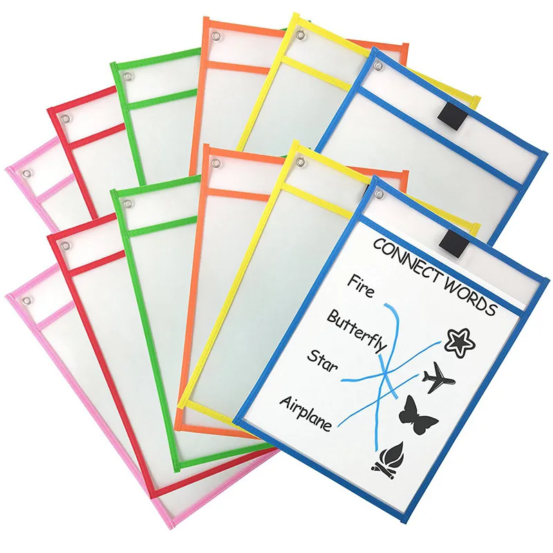 PET Multicolored Dry Erase Pockets 9 x 12In Perfect Pockets Classroom Organization Reusable Dry Erase Pockets for Teaching
PET Multicolored Dry Erase Pockets 9 x 12In Perfect Pockets Classroom Organization Reusable Dry Erase Pockets for Teaching